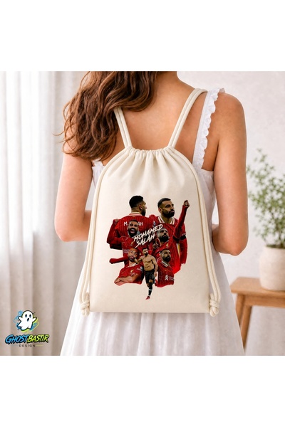Ghostbastır Design Mohamed Salah Drawstring Linen Bag C200