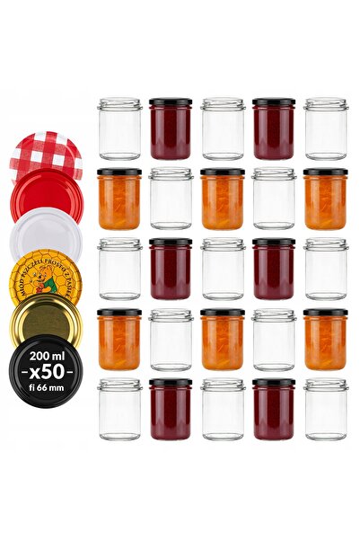 SuperButelki Set Borcane Mici din Sticla cu Margine Si Capace 66 mm, 200 ml, ...