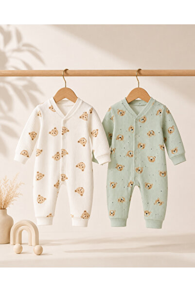 mini kanka 2 Pcs Baby Boy Baby Girl Rompers Unisex Cotton Natural Cotton Patt...
