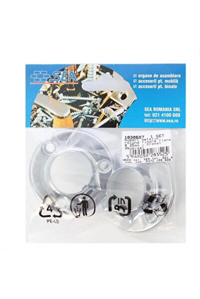 OEM Suport metalic, pentru bara haine, D 25 mm, set 2 bucati