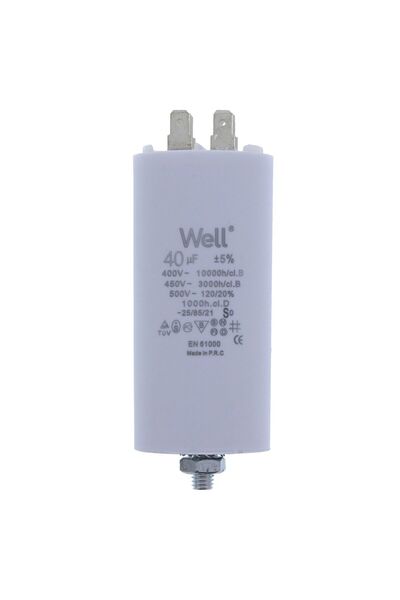 OEM Motor capacitor 400V, Well, 40 microfarads, with pin