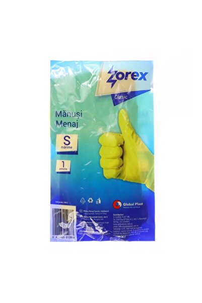 OEM Zorex cleaning gloves, size S, rubber, yellow