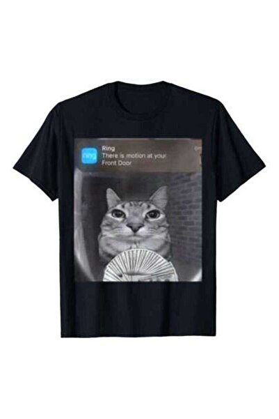 25W Ring Cat With Motion Meme T-Shirt, 220g Pure Cotton, Crew Neck, Ideal For...