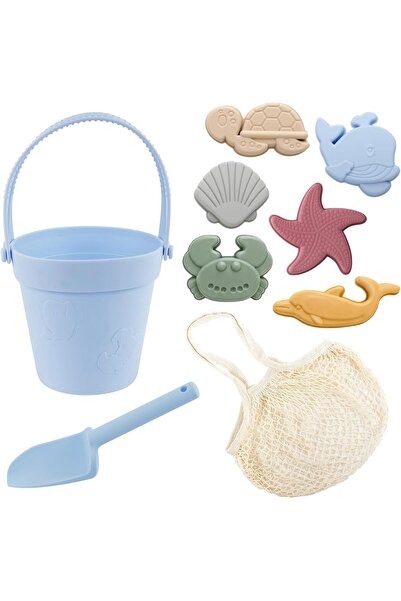 Arabest 9-Piece Silicone Sand Toys Set,Kids Beach Bucket,Shovel & Sea Creatur...