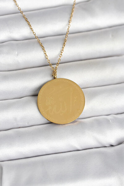 online kapsulavm avm alışveriş 316L Steel Gold Color Ayetel Kursi and Allah W...