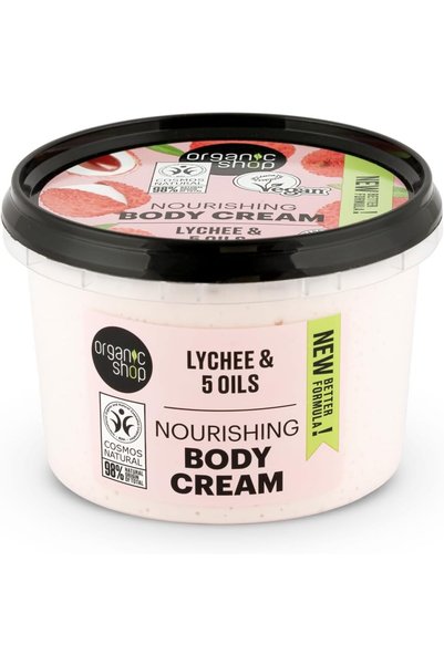 organic shop Pink Lychee and 5 Oils Body Cream, 250 ml