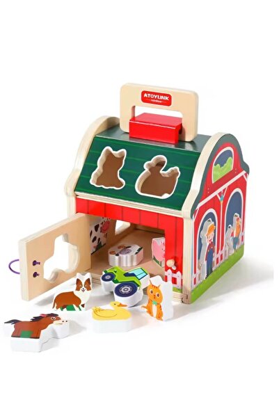 woodentoy Дървена игра за сортиране - Животинска ферма, 18 месеца+