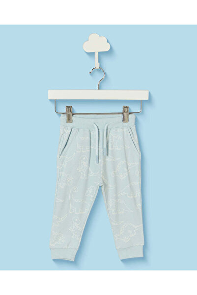 REDTAG Infant Boys Blue Dino Print Track Pants