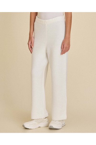 REDTAG Senior Girls White Knit Wide Leg Pants