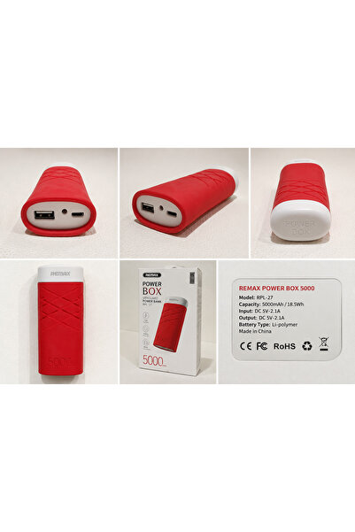 Taimi REMAX Power Box 5000mAh Portable Power Bank, USB Charging, Red