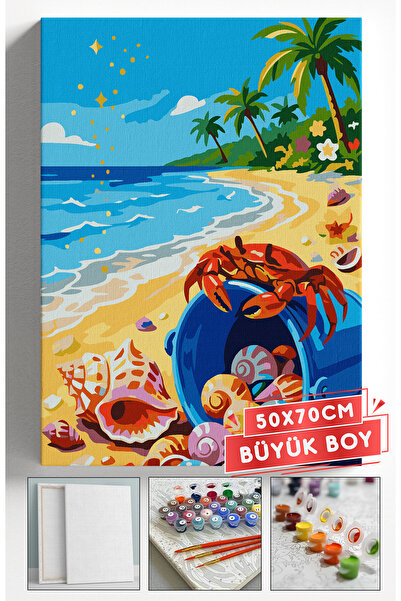 Akihabara Sayılarla Boyama Hobi Seti Çerçeveli Numaralı Tuval Fırça Boya Dahi...