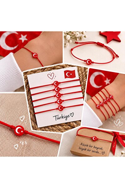 Karlay Çocuk İp Bileklik Türk Bayrağı & Atatürk 23 Nisan / 19 Mayıs / 29 Ekim
