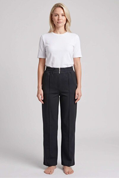 OBJE 202614 Women's Zipper Det Long Viscose Pants