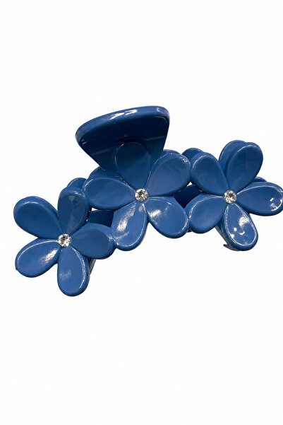 Jack Ferrero Blue Floral Stone Detailed Claw Hair Clip Women's Accessory
