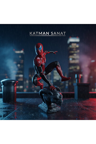 Katman Sanat Spider-Man 15 cm El Boyaması 3D Figür Biblo Hediyelik Eşya