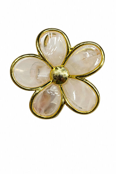 Jack Ferrero Stylish Flower Design Yellow Framed Transparent Petal Hair Clip