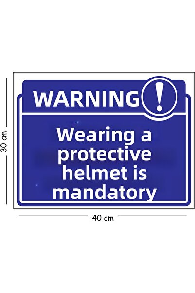 Mayeka Metal Protective Helmet Mandatory to Wear 30X40 cm A3 Warning Work Saf...