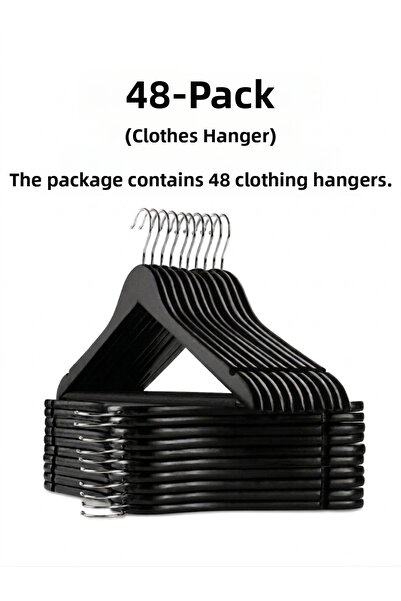 rebornis 48 Pieces of Plastic Clothes Hangers – Durable Thick Hanger Set, Unb...