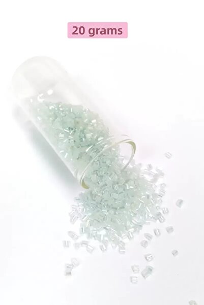 Mestore Cut glass beads 2mm - 20 grams - transparent white -bnc320
