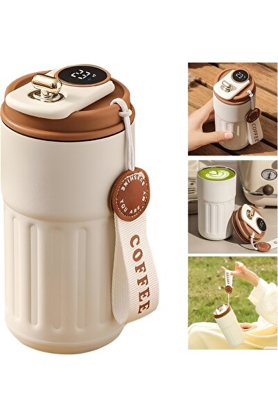 Wolawood 480ml Thermos Mug Bottle with Double Layer Digital Display Lcd Smart...