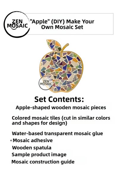 Zen Mozaik DIY Mosaic Kit with Wooden Stencils – Artistic Activity Kit Suitable for All Levels