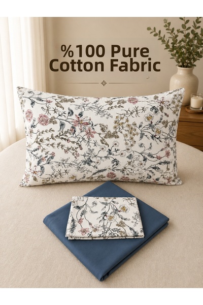 DOĞA EV TEKSTİLİ Doğanın Tüm Renkleri Ranforce Bed Sheet Set Double Size With...