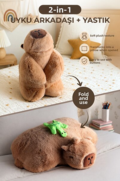 Nandy Home Plush Capykids Sleeping Companion and Transformable Pillow