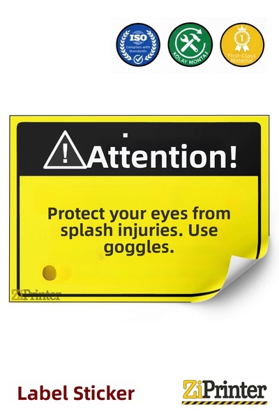 ZiPrinter Caution Use Safety Glasses Against Sawdust Splashes Isg Warning Sig...