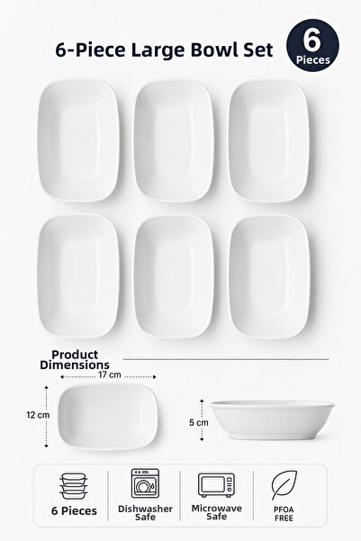 Akyüz Plastik 6-Piece Large Rectangular Kayak Plate 17 cm Unbreakable Polycar...
