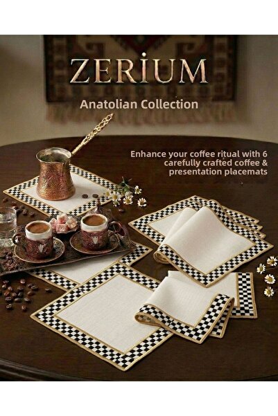 ZERİUM Σετ 6 τεμαχίων χαρτοπετσέτες προβολής για κοκτέιλ και καφέ με μοτίβο α...