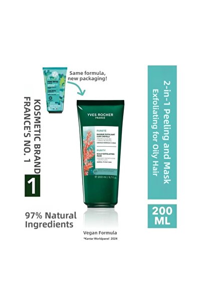 Yves Rocher Purifying 2-in-1 Peeling and Mask - Oily Hair / Purete - Vegan