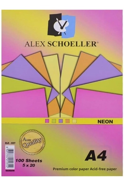 Yıldızan Tamgün Alex Schoeller Mixed Background Cardboard Neon Colors A4 Pack...