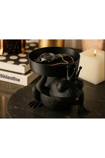 KOÇER AWM Special Design King Frog Desktop Organizer, Decorative Bowl, Ring, ...