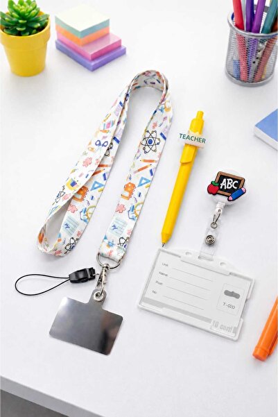 excarpin Set de accesorii cadou drăguț pentru profesori, șnur pentru gât, sup...