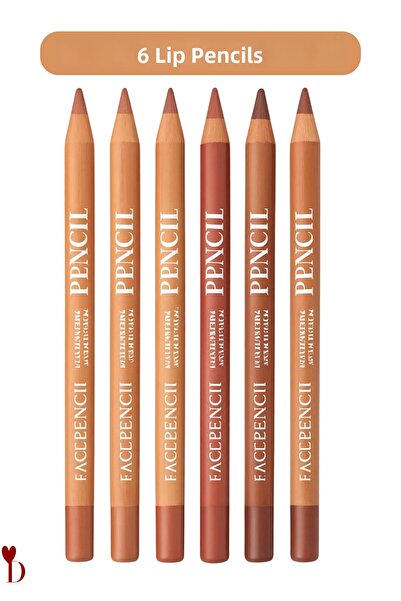 DAMİ 6-Pack (Altiadet) Waterproof Lipstick Natural Brown Colors