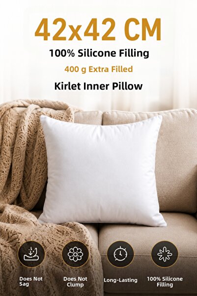 Shopyteks Rectangular Throw Pillow Inner Cushion 45X45 cm 100% Silicone Fille...