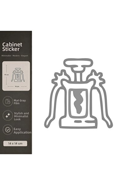 Reysa Tasarım Fruit Juicer Matte Gray Decorative Foil Sticker 14X14 cm