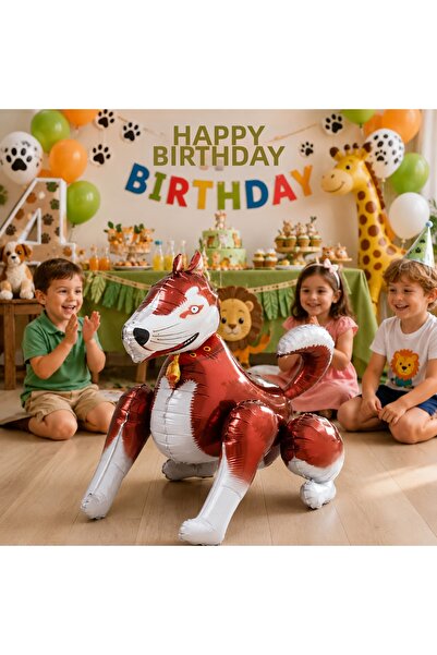 DODOMAR 4D Dog Foil Balloon 68X58 cm Animal Themed Birthday Party Decoration ...