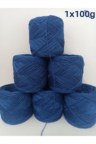 İPEK YÜN İPLİK DÜNYASI Viscose Organic Cotton Cord Knitting Yarn (Blue Shades...