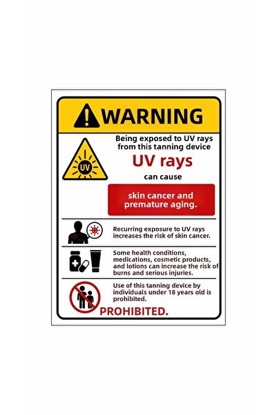 Gokco Solarium Device Warning Sign 40X30Cm Size