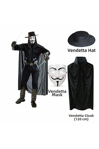 magicool Vendetta Costume Set – Hat Mask Cape (120 cm)