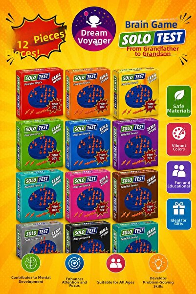 Rüya Gezegeni Solo Test Intelligence Game – Strategy and Logic Game 12 Pcs