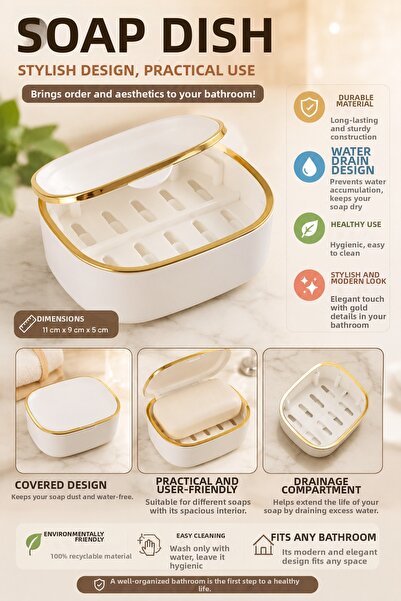 Northern Star Solid Soap Dispenser with Container and Lid, Water-Repellent an...