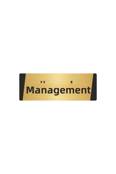 Özarslan Dizayn Management Metal Warning Sign 7X20 cm Gold Color
