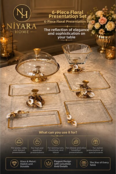 Niyara home 6-Piece Gala Flower Presentation Set + the Reflection of Elegance...