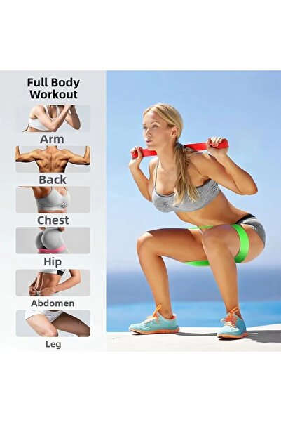 h.t sağlık 5 Pcs Natural Latex Resistance Bands for Yoga, Pilates, and Streng...