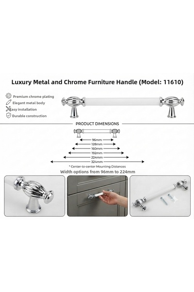 Arion Doruk Furniture Cabinet Handle 96 mm - 128 mm - 160 mm - 192 mm - 224 m...
