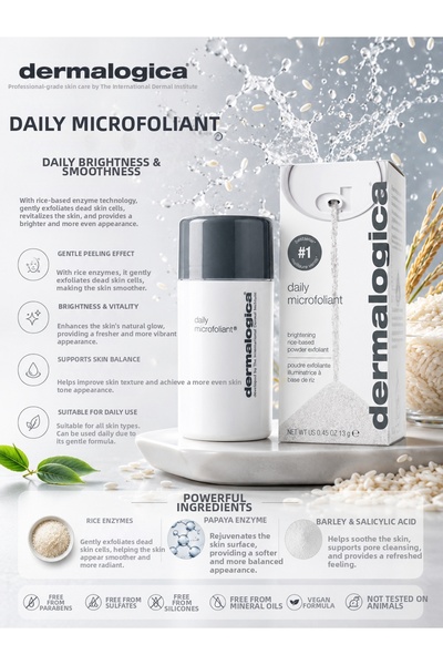 Dermalogica Daily Microfoliant Rice-Based Skin Renewal, Facial Cleanser and S...