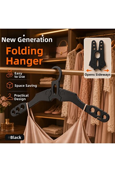 PRİNTELLA Folding Clothes Hanger 1 Pc New Generation Side-Opening Closet Orga...