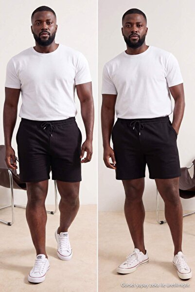 Trendyol Collection Big Size Black-Black 2'Li Package Regular/Regular Cut Sho...